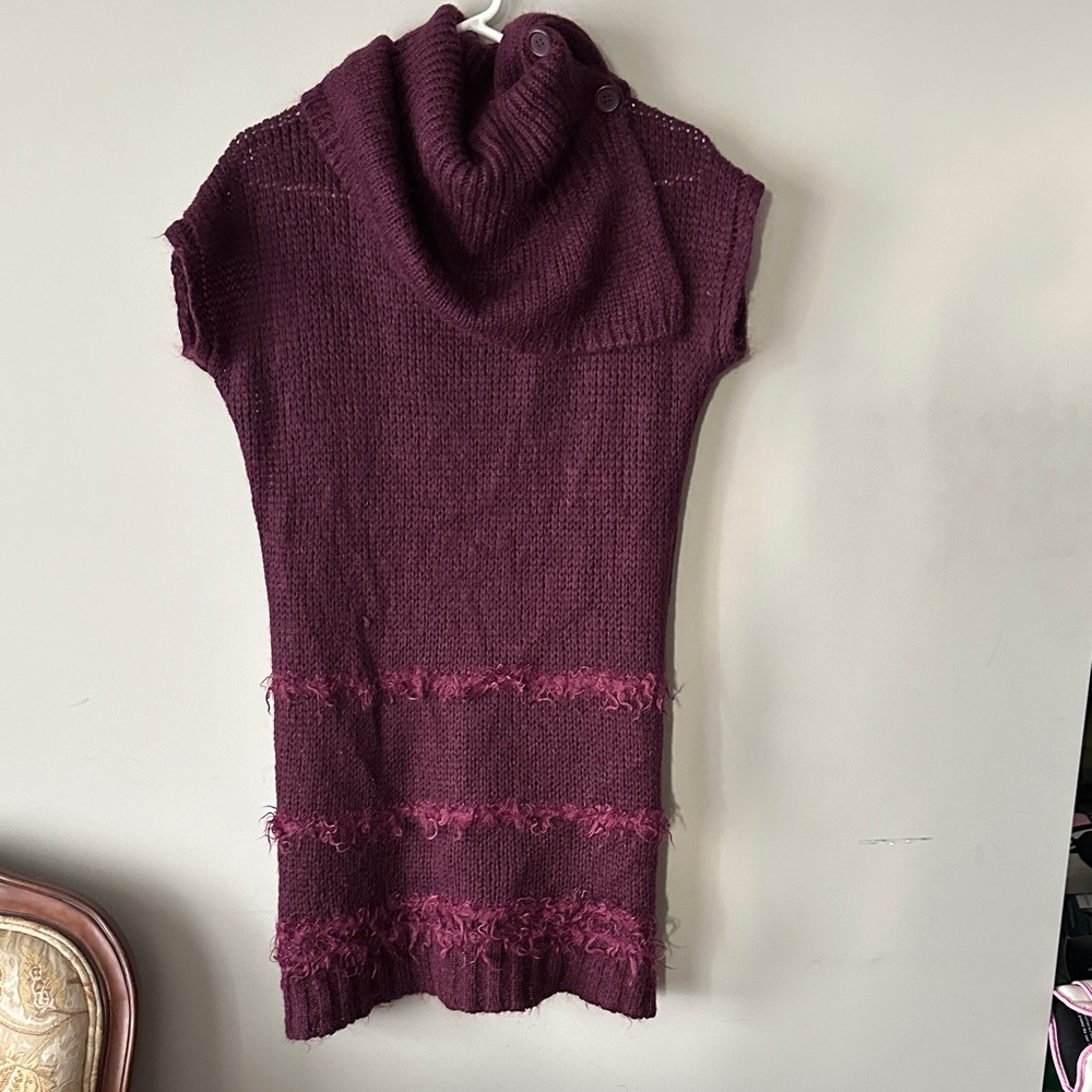 United Colors Of Benetton Maroon Sweater with Cowl Neck